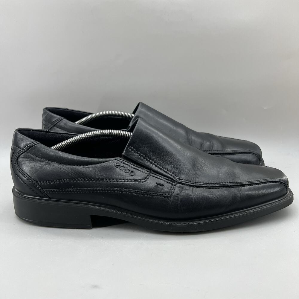 ECCO New Jersey Slip On Loafers Men Size 13 US, 47 EU Black Leather Comfort Shoe